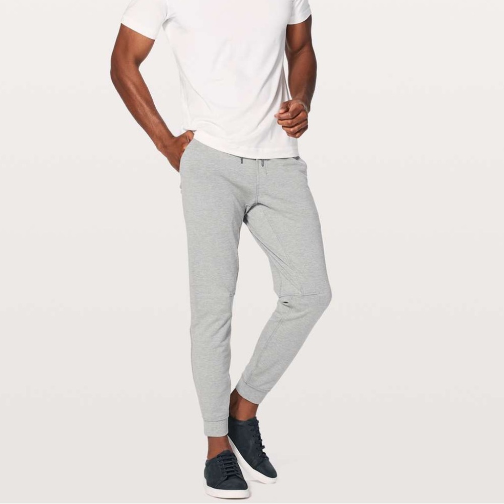 Lululemon city sweat jogger *29” L heathered medium grey stretch french terry